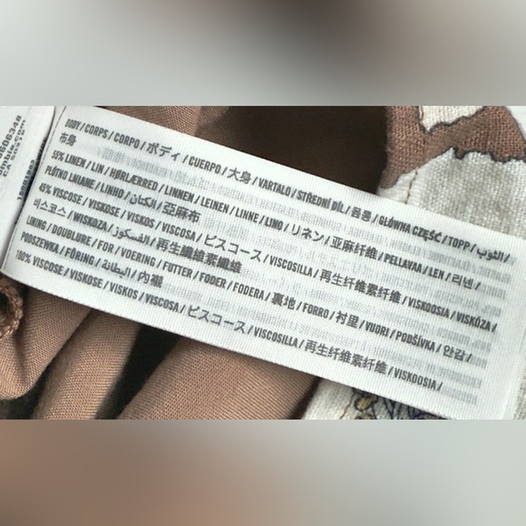 NWT A&F light brown floral print Halter Linen-Blend Mini Dress - Picture 10 of 12